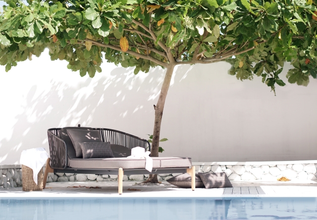 Zebra Pollux Daybed mit Polster 215x139cm Teak-Aluminium