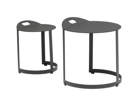 Zebra Zwo Beistelltisch-Set Aluminium graphit 45x46cm, 32x39cm