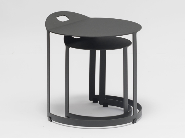 Zebra Zwo Beistelltisch-Set Aluminium graphit 45x46cm, 32x39cm