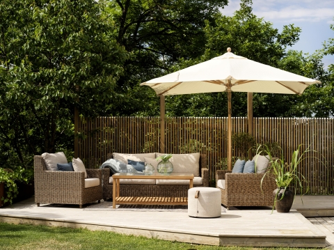 Brafab Sandkorn Loungesessel Geflecht natur, inkl. Kissen