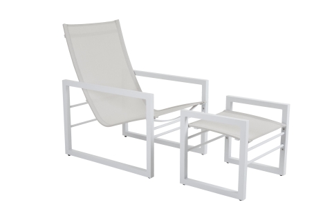 Brafab Vevi Loungesessel Aluminium wei�, off-white