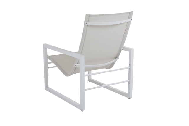 Brafab Vevi Loungesessel Aluminium wei�, off-white