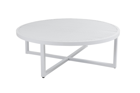 Brafab Vevi Loungetisch rund 100cm, H=40cm Aluminium wei&szlig;