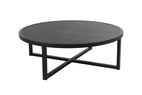 Brafab Vevi Loungetisch rund 100cm, H=40cm Aluminium schwarz