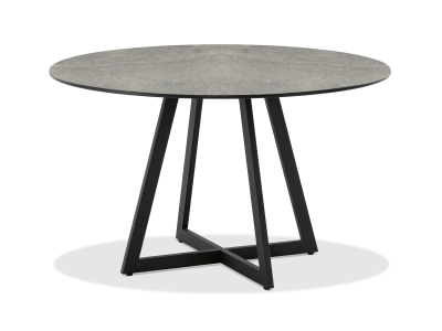 Niehoff Milan Gartentisch rund 125cm HPL Zement, Gestell Stahl anthrazit