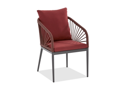 Niehoff Pino Designstuhl rot, Gestell Aluminium anthrazit, inkl. Polster