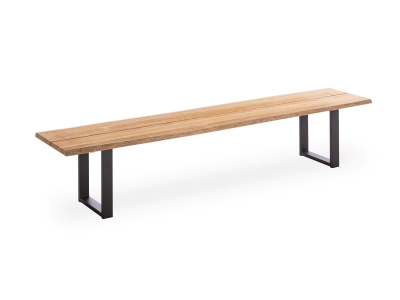 Niehoff Tavo Teak Bank mit Baumkante 280x45cm, Gestell Aluminium anthrazit