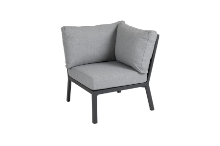 Brafab Samvaro Lounge-Eckmodul 79x79cm Aluminium anthrazit Bezug pearl grey