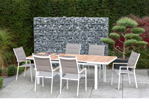 Niehoff Nantes Hochlehner Gestell Aluminium wei�, stapelbar,