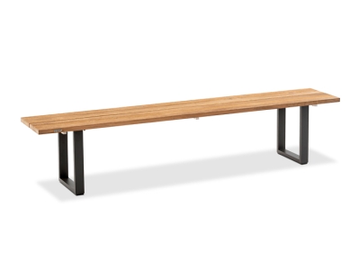 Niehoff Nemo Bank 180cm, Aluminium anthrazit, Teak ge&ouml;lt