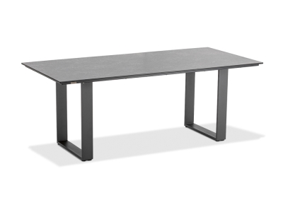 Niehoff Noah Tisch 200x95cm, Profilkufe Aluminium anthrazit, Tischplatte HPL