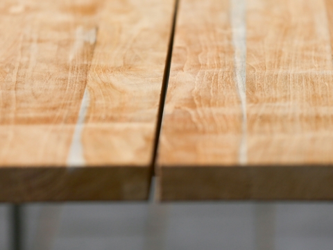 Niehoff Solid Teak Baumkantentisch 280x95cm, X-Gestell Aluminium anthrazit