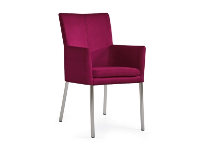 Niehoff Colorado Stuhl AL 342, 4-Fu&szlig; Quadratrohr Microfaser Nirvana rot