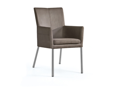 Niehoff Colorado Stuhl AL 542, 4-Fu&szlig; Rundrohr Microfaser Nirvana schlamm