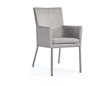 Niehoff Colorado Stuhl AL 542, 4-Fu&szlig; Rundrohr Microfaser Atlantis grau