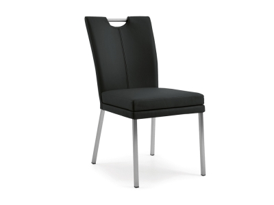 Niehoff Colorado Stuhl 351, 4-Fu&szlig; Quadratrohr, Leder schwarz