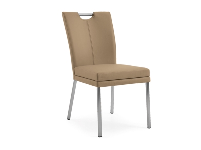 Niehoff Colorado Stuhl 351, 4-Fu&szlig; Quadratrohr, Microfaser Nirvana beige