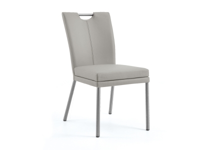 Niehoff Colorado Stuhl 551, 4-Fu&szlig; Rundrohr, Microfaser Atlantis grau