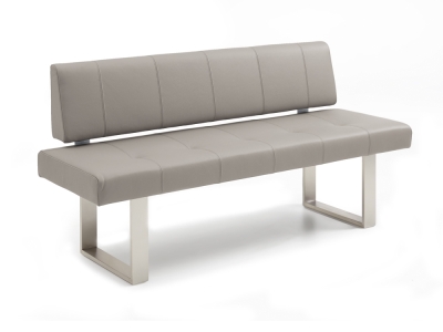 Niehoff Colorado Designbank Kufengestell Edelstahl, Microfaser Atlantis grau