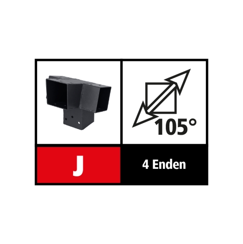 Suki Steckverbinder Verl�ngerung 105 Grad, 4 Enden - 71mm