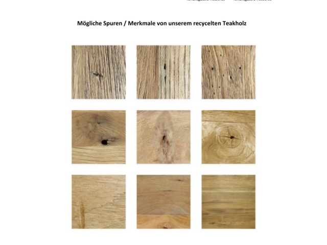 Zebra Oryx Edge Tisch graphit 135cm aus recyceltem Teakholz