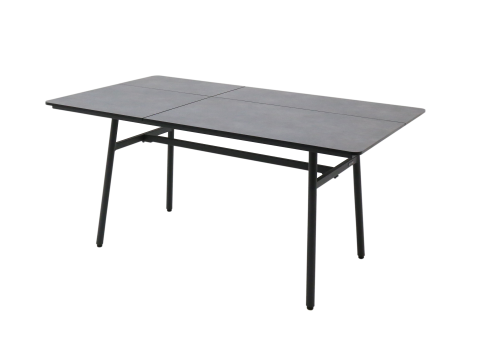 Zebra Max Lounge Diningtisch 140x90cm HPL, Aluminium graphit