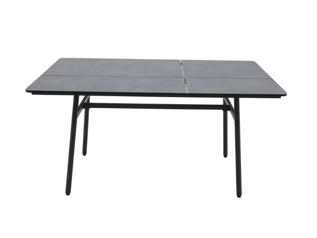 Zebra Max Lounge Diningtisch 140x90cm HPL, Aluminium graphit