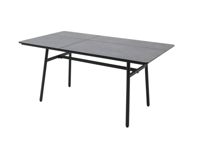 Zebra Max Lounge Diningtisch 140x90cm HPL, Aluminium graphit