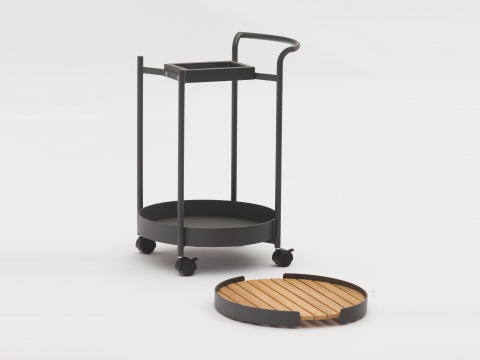 Zebra Trolley Beistelltisch auf Rollen Aluminium graphit 45x51x70,6cm