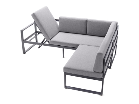 Sieger Adelaide Sitzgruppe 1 inkl. Polster Aluminium eisengrau