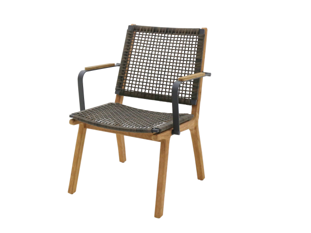 Zebra Lenyx Diningsessel Teakholz mit Armlehnen