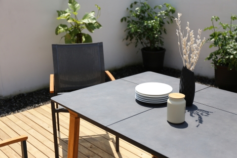 Zebra Lenyx Diningtisch 160x95cm volcanic stone