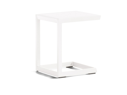 Sieger Cannes Beistelltisch Aluminium weiss, 45x35x50cm