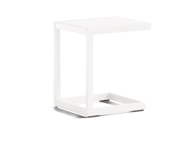 Sieger Cannes Beistelltisch Aluminium weiss, 45x35x50cm