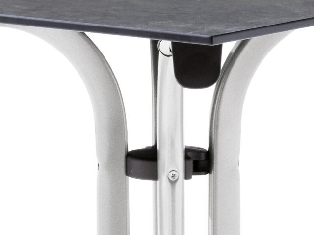 Sieger Klapptisch Polytec Schiefer anthrazit rund 85cm, Gestell graphit