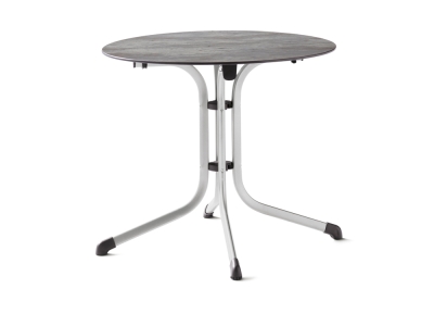 Sieger Klapptisch Polytec Beton hell 85cm rund, Gestell graphit