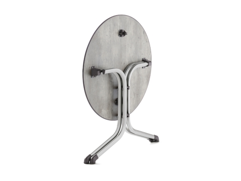Sieger Klapptisch Polytec Beton hell 85cm rund, Gestell graphit