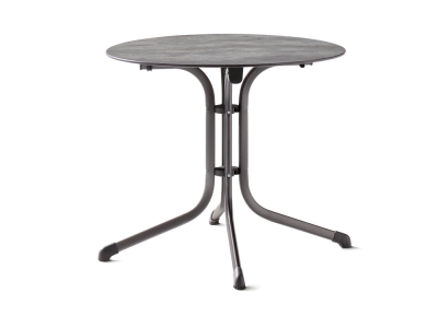 Sieger Klapptisch Polytec Beton hell 85cm rund Gestell eisengrau