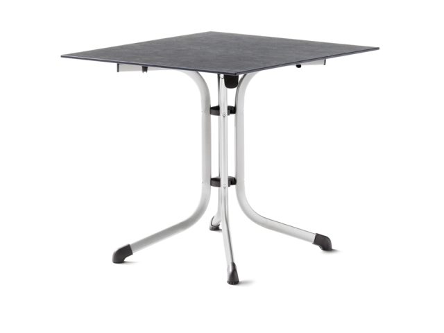 Sieger Klapptisch Polytec Schiefer anthrazit 80x80cm Gestell graphit