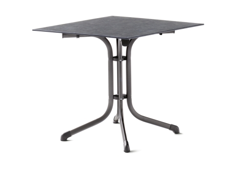 Sieger Klapptisch Polytec Schiefer anthrazit 80x80cm Gestell eisengrau