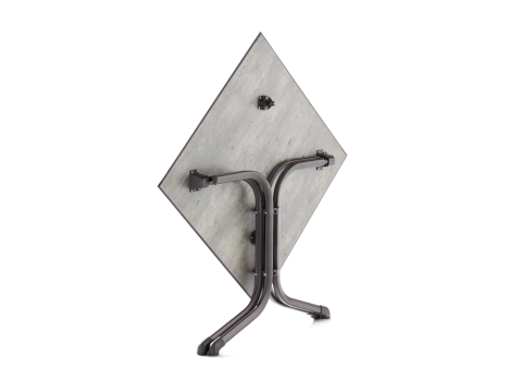 Sieger Klapptisch Polytec Beton hell 80x80cm Gestell eisengrau