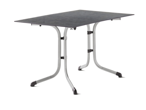 Sieger Klapptisch Polytec Schiefer anthrazit 120x80cm, Gestell graphit