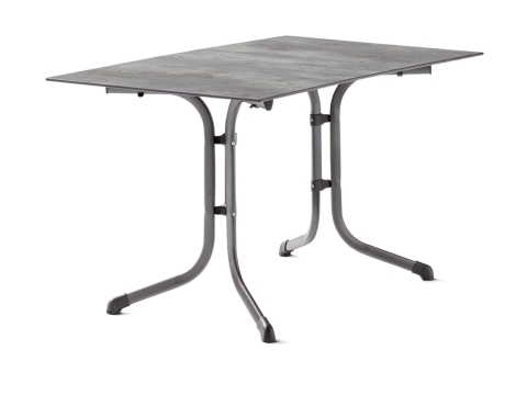 Sieger Klapptisch Polytec Beton hell 120x80cm, Gestell eisengrau