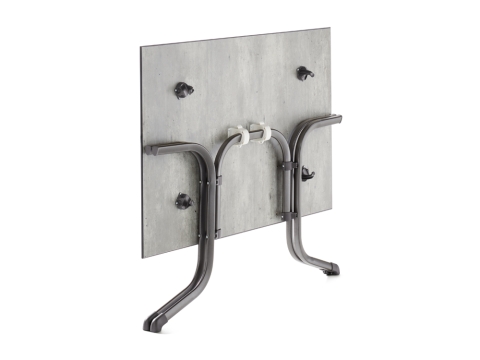 Sieger Klapptisch Polytec Beton hell 120x80cm, Gestell eisengrau