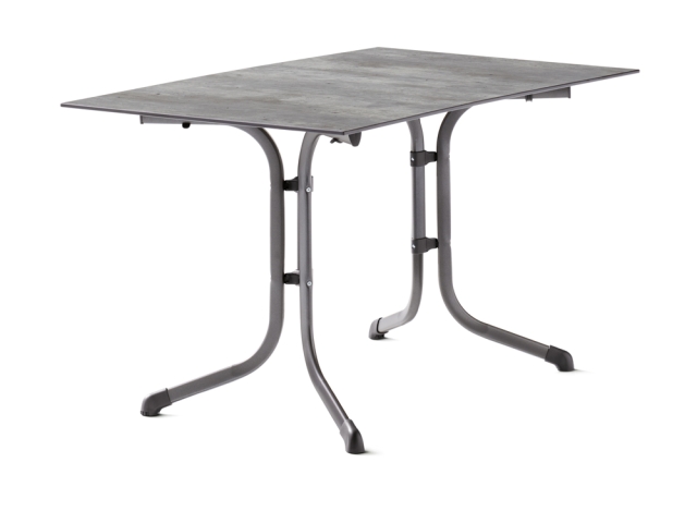 Sieger Klapptisch Polytec Beton hell 120x80cm, Gestell eisengrau