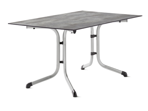 Sieger Klapptisch Polytec Beton hell 140x90cm, Gestell graphit