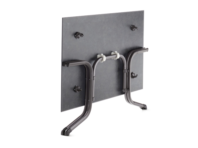 Sieger Klapptisch Polytec Schiefer anthrazit, 140x90cm, Gestell eisengrau