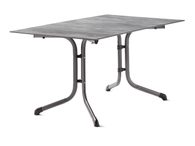 Sieger Klapptisch Polytec Beton hell 140x90cm, Gestell eisengrau