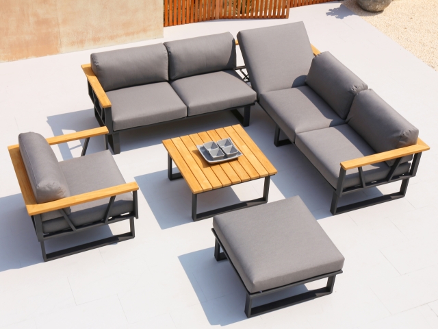 Zebra Gartenm�bel-Set Belvedere graphit - tweed grey