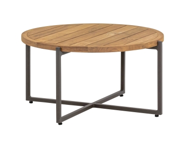 Apple Bee Condor Loungetisch 74cm Alu taupe mit Teakplatte